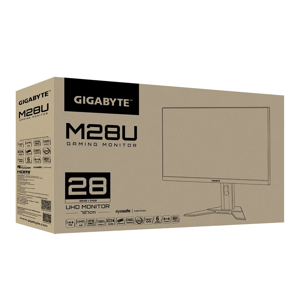 GIGABYTE M28U-SA 28" 4K Gaming Monitor - UHD 3840*2160 , 1ms , 144Hz PC (120Hz Console) , HDR4000 , 2*HDMI2.1 + 1*DP1.4