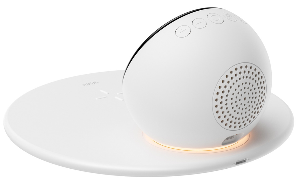 WIWU WI-W017 15W WIRELESS CHARGER WITH DIGITAL ALARM CLOCK AND BLUETOOTH SPEAKER- WHITE