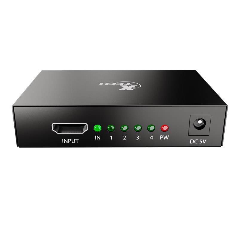 Xtech XHA-420 HDMI Splitter 1-to-4 / Black