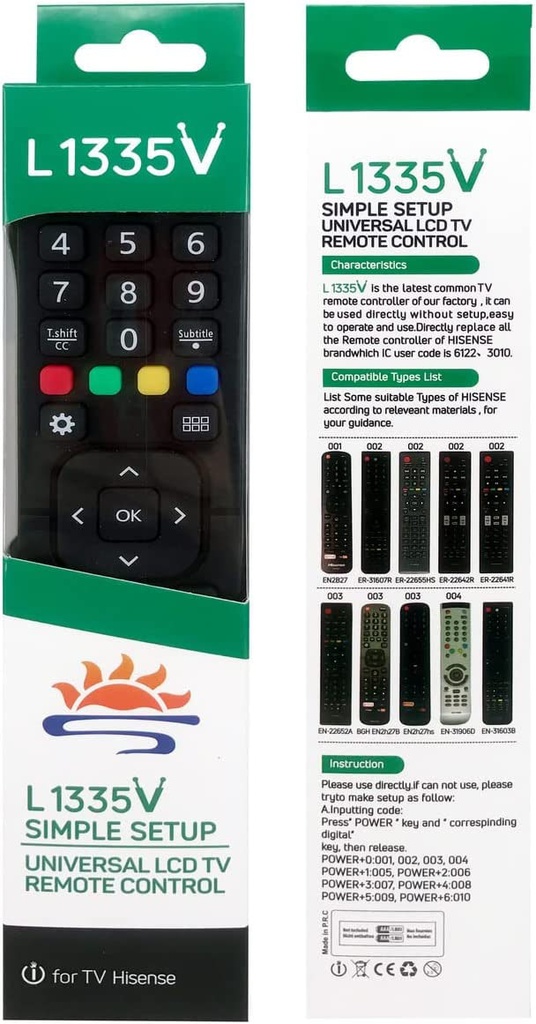iHandy L1335V Control Remoto Universal para Hisense