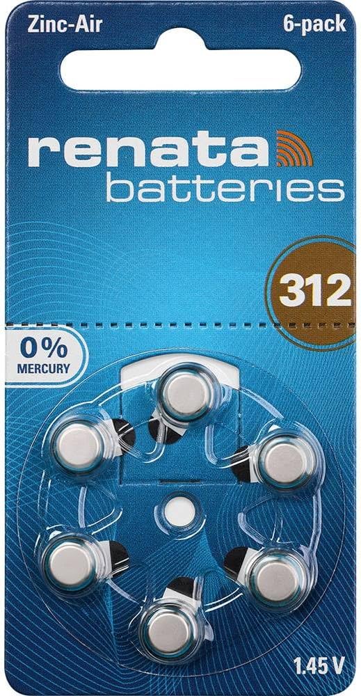 Renata Battery PR41 #312 1.45v 6 Pack 