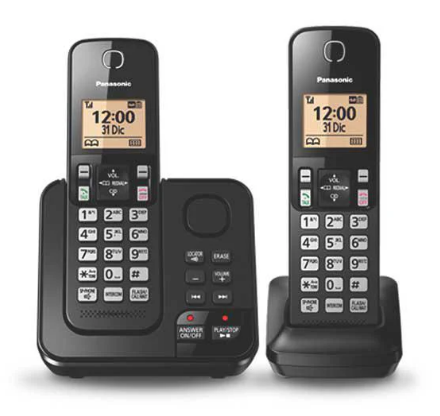 Panasonic KX-TGC362 Telefono Inalambrico Digital con Contestador Doble Auriculares - Negro