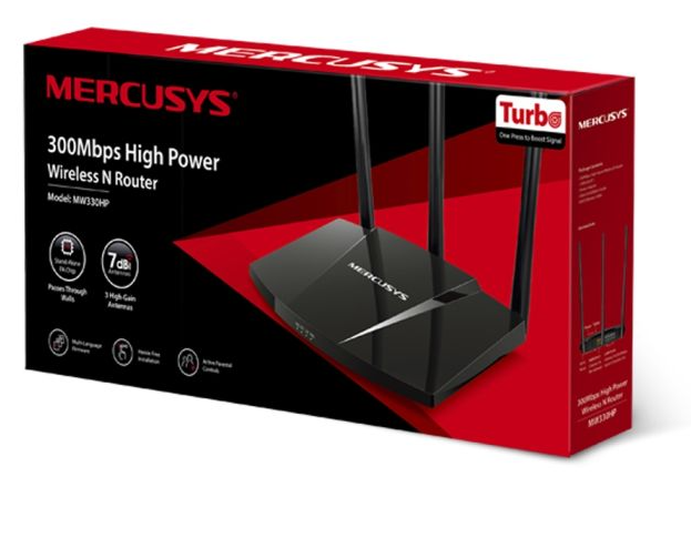 Mercusys MW330HP  300Mbps High Power Wireless N Router / Black