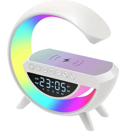 Generic BT3401  Bocina diseño de luna con cargar inlambrico + Radio FM+Reloj