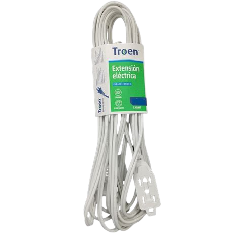 Troen Electric Extension Cord - 9ft / 2*18AWG / 8A / Indoor / Blanco