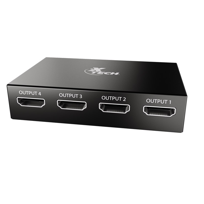 Xtech XHA-420 HDMI Splitter 1-to-4 / Black