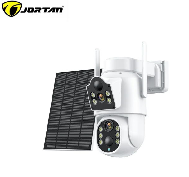 JORTAN JT-8699T Smart Dual Camera WiFi Solar - IP66, 2-Way Audio, PTZ, IR, Motion Detection