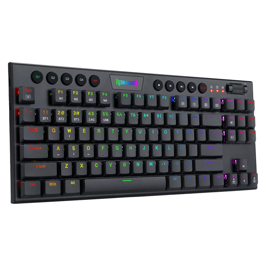 REDRAGON HORUS TKL Wireless Mechanical RGB Gaming Keyboard - 2.4GHz, BT, USB / Black