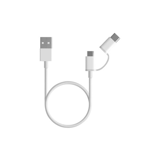 [XIA-MSC-MSC-15303-WH-123] Xiaomi Mi - 2 in 1 Micro-USB Cable with USB-C Connector / White