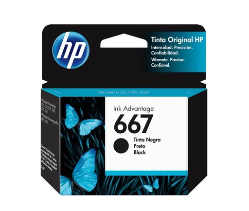 [HPE-PRT-INK-3YM79AL-BK-320] HP 667BK Negra Cartucho de Tinta  