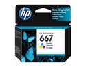 HP 667TC Tricolor Cartucho de Tinta