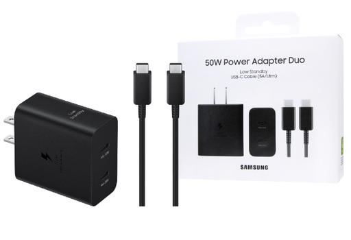 [SAM-ACC-MSC-EPT5020-BK-324] Samsung EP-T5020 50W PD Power Adapter Duo + Type-C to C Cable Included
