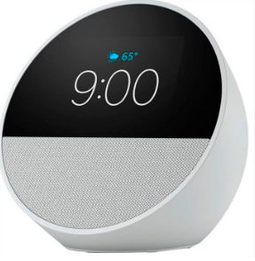 [AMA-MSC-GAD-ECHOSPOT-WH-424] Amazon Alexa Echo Spot - Despertador inteligente con sonido vibrante y Alexa / Blanco Glaciar 