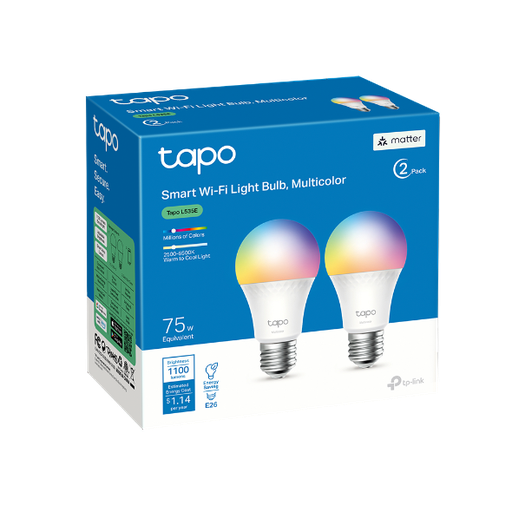 [TPL-NET-ACC-L535E-RGB-325] TP-Link - TAPO L535E  Bombilla LED Inteligente Wifi / / Dual Pack / Multicolor
