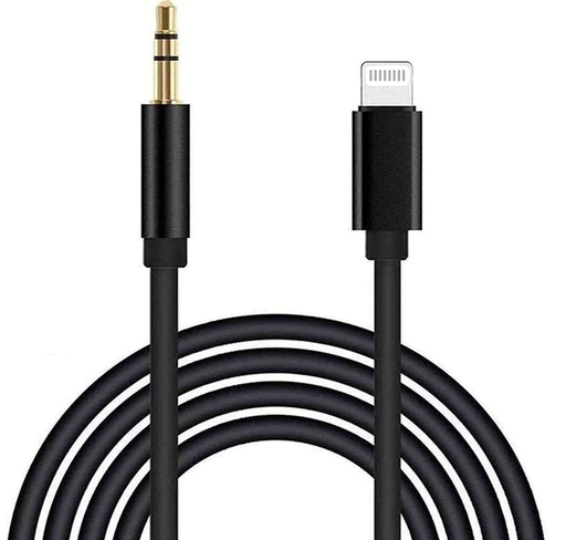 [GEN-MSC-CBL-GL060-BK-125] Genérico Cable Lightning a 3.5 mm Auxiliar/1m