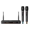 Steren Kit de 2*Micrófono Inalambrico de Mano Profesional UHF - hasta 100m, TRS+XLR, Bateria Recarcable, Estuche Rigido