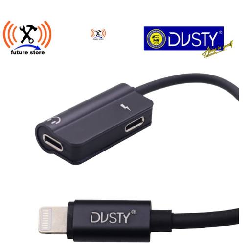 [DUS-CEL-ACC-Z01-BK-225] Dusty Z01  Lightning  2 in 1 Adapter  Audio Jack+ Charger 