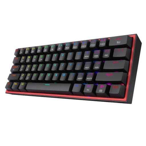 [KYM-GAM-RED-K616RGB-BK-225] REDRAGON FIZZ PRO Teclado GAming Mecánico 60% Inalambrico - 2.4GHz, BT, USB / Negro