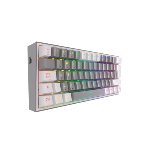 [KYM-GAM-RED-K616RGBGW-BK-225] REDRAGON FIZZ PRO Teclado GAming Mecánico 60% Inalambrico - 2.4GHz, BT, USB / Blanco