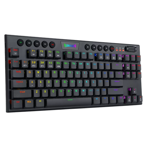 [KYM-GAM-RED-K621RGB-BK-225] REDRAGON HORUS TKL Teclado Gaming RGB Mecánico Inalambrico - 2.4GHz, BT, USB / Negro