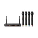 Steren Kit de 4*Micrófono Inalambrico de Mano Profesional UHF - hasta 90m, TRS+XLR, Bateria Recarcable, Estuche Rigido