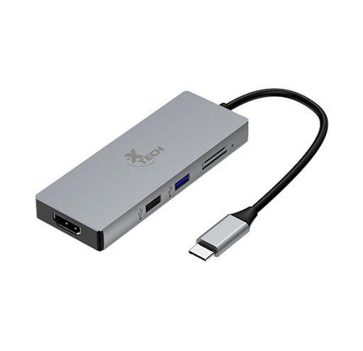 [XTC-MSC-ACC-XTC564-BK-325] Xtech XTC-564 - 5-in-1 Multiport Adapter with USB-C Connection / HDMI + USB2.0 + USB3.0 + TF + SD